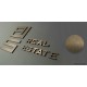 Letras de dibond satinado bronce + metacrilato iluminado