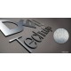 Letras de dibond satinado plata + metacrilato iluminado