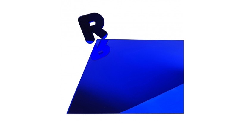 Letras metacrilato espejo azul