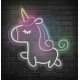 Neon unicornio habitación infantil
