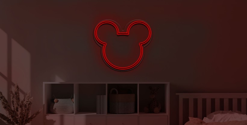 Neón silueta Mickey Mousse
