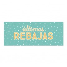 Cartel Últimas Rebajas Confetti turquesa