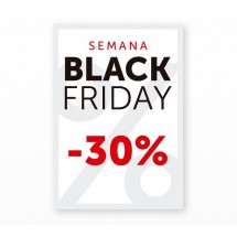 Cartel Black Friday 30% Blanco