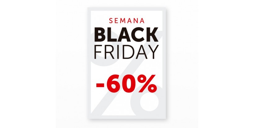 Cartel Black Friday 60% Blanco