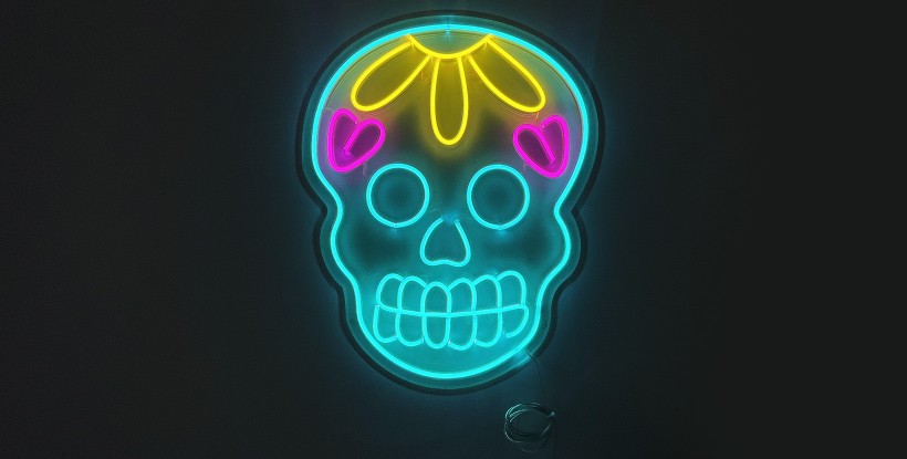 Neón Calavera Mejicana