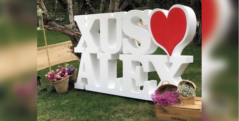 Letras Gigantes Nombres y Corazón