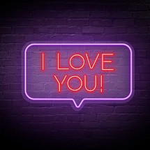 Neón letras I LOVE YOU