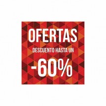 Cartel ofertas -60% triángulos